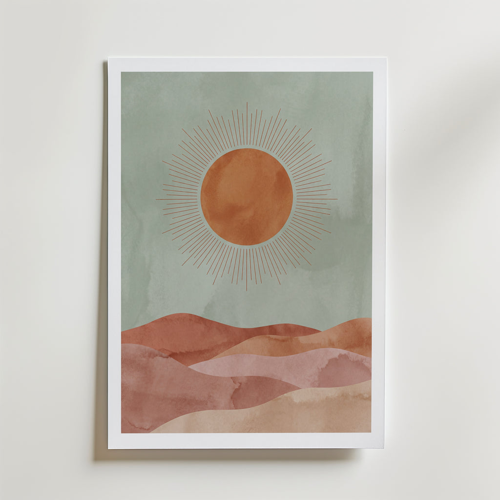Desert Sun Poster – canvas utan passepartout