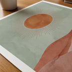 Desert Sun Poster – närbild på papper