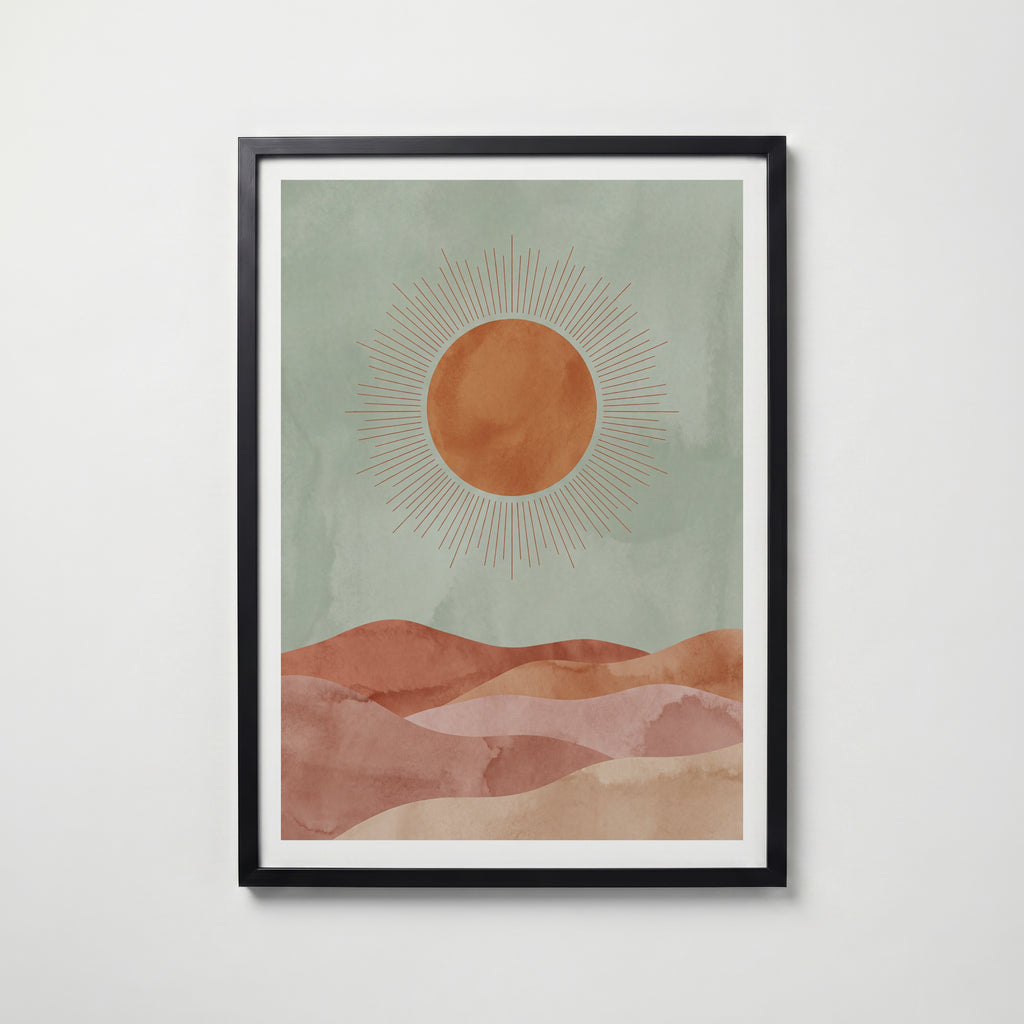 Desert Sun Poster – svart ram