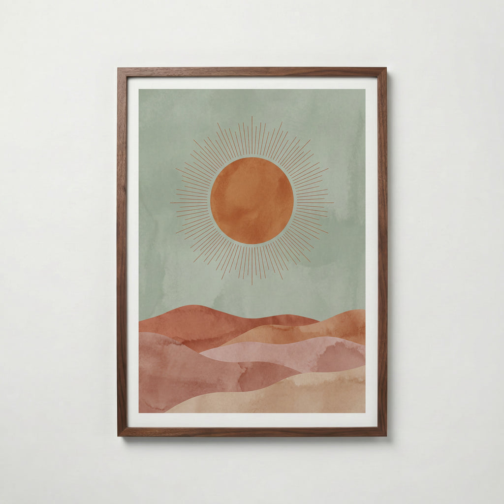 Desert Sun Poster – valnötsram
