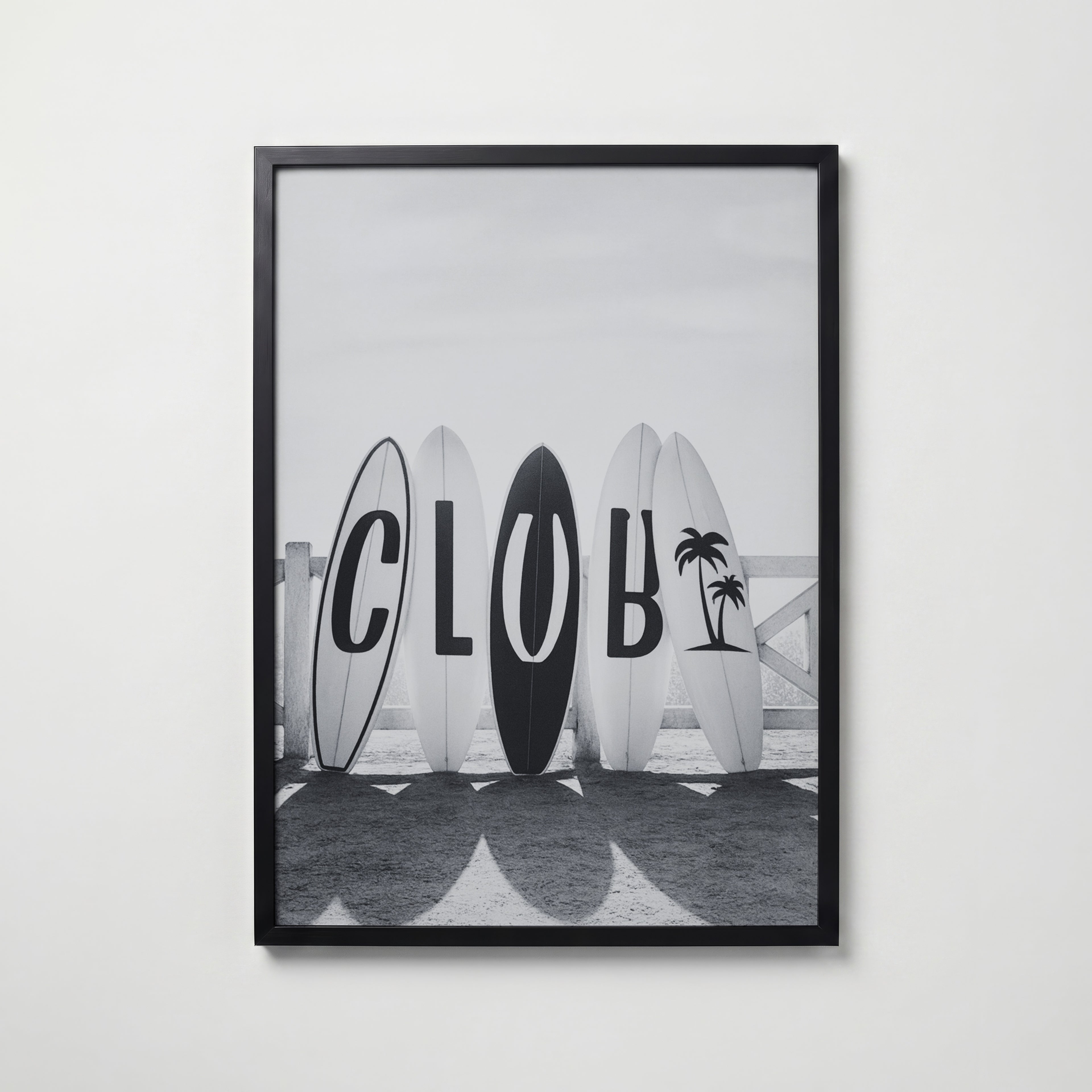 Surf Club Poster – svart ram
