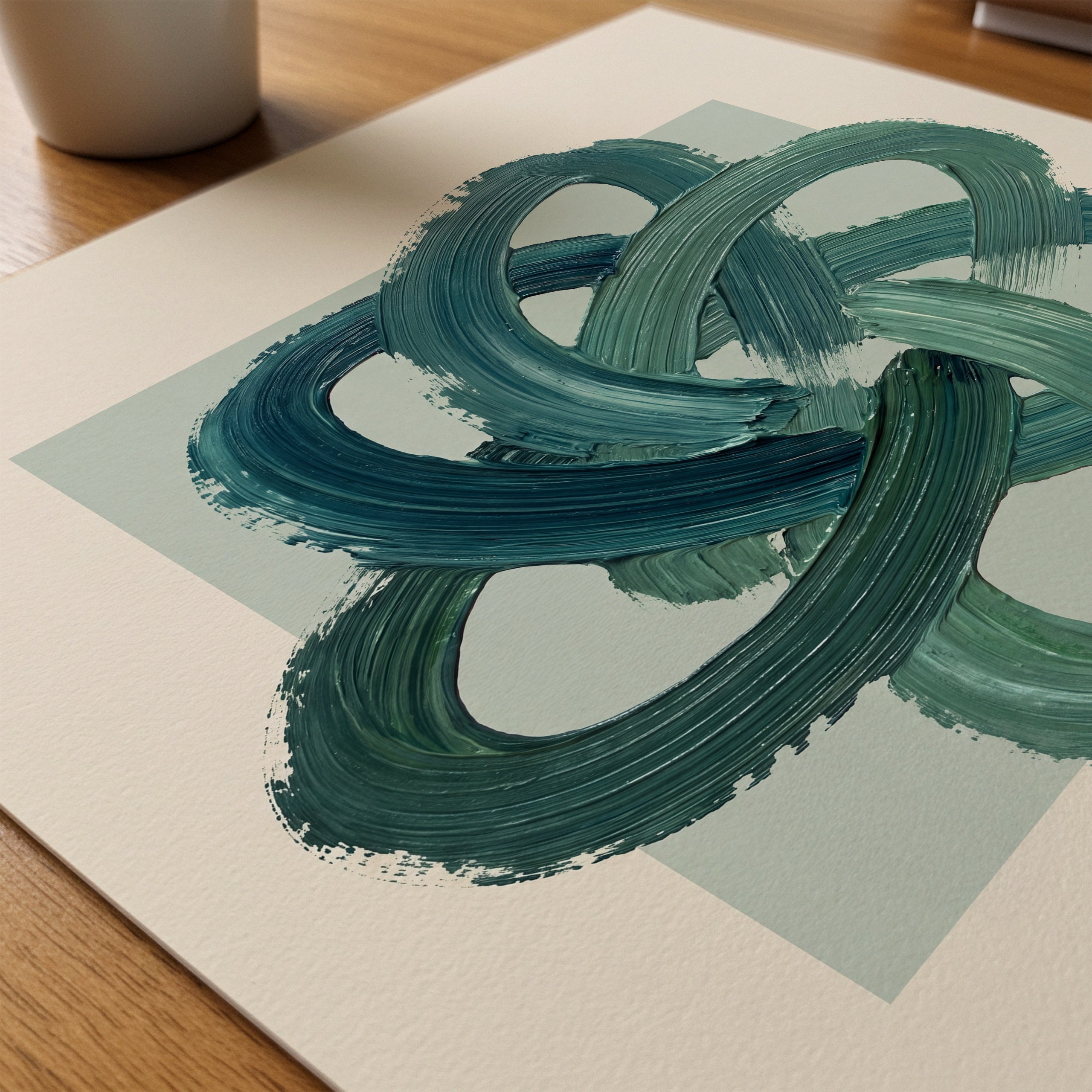 Teal Knot Poster – närbild på papper