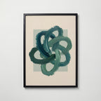 Teal Knot Poster – svart ram