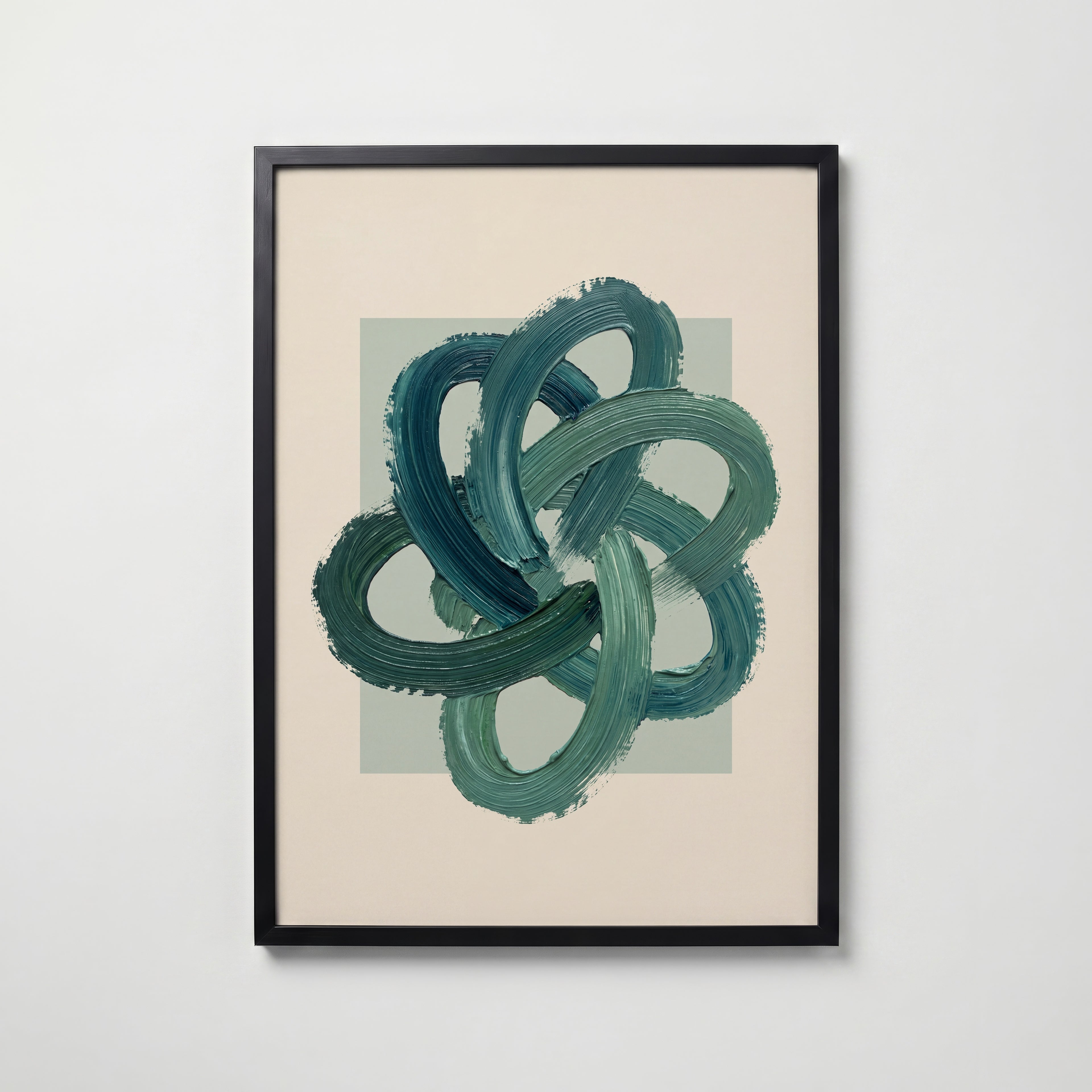 Teal Knot Poster – svart ram