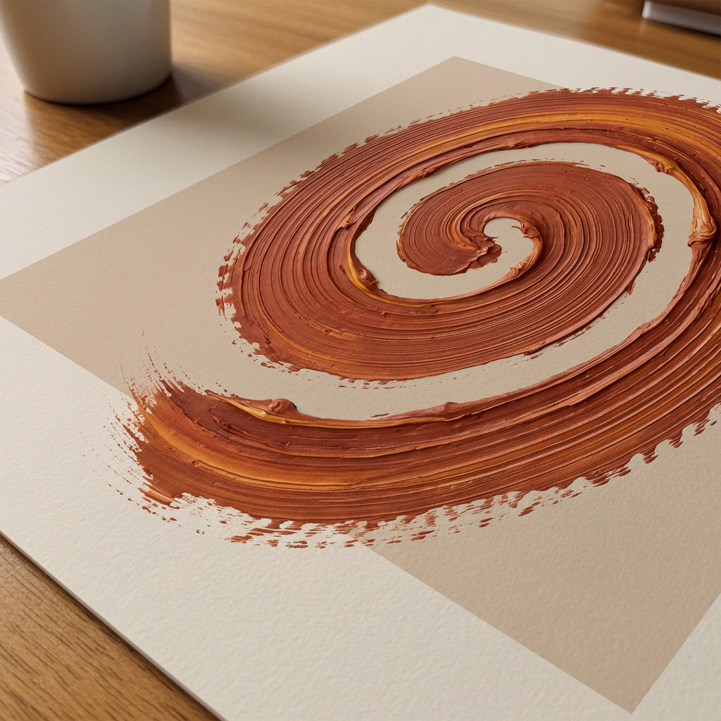 Terracotta Spiral Poster – närbild på papper