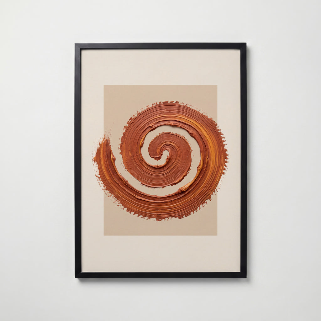 Terracotta Spiral Poster – svart ram