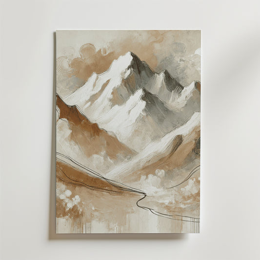 Abstrakte bjerge plakat