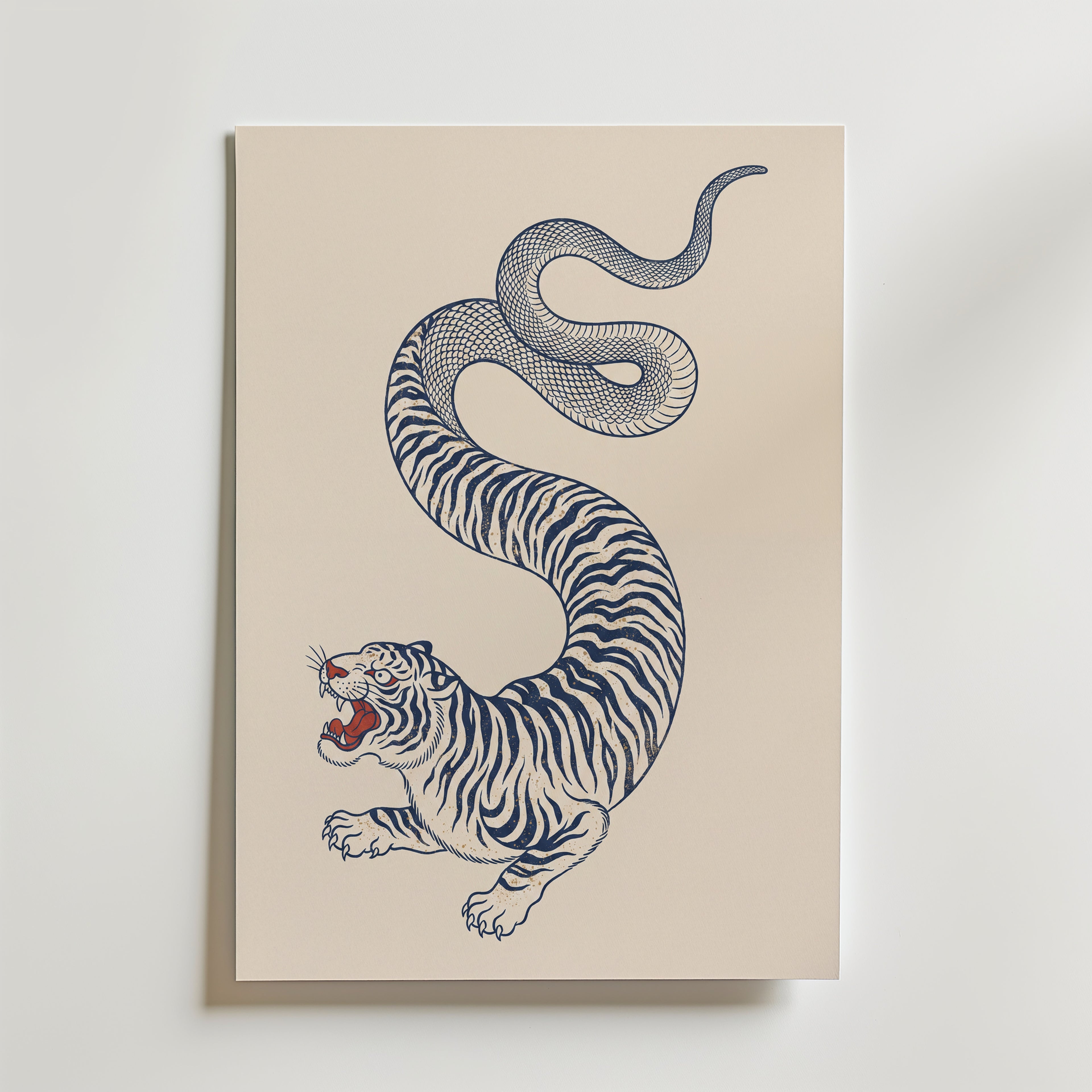 Tiger Serpent I Poster – canvas utan passepartout