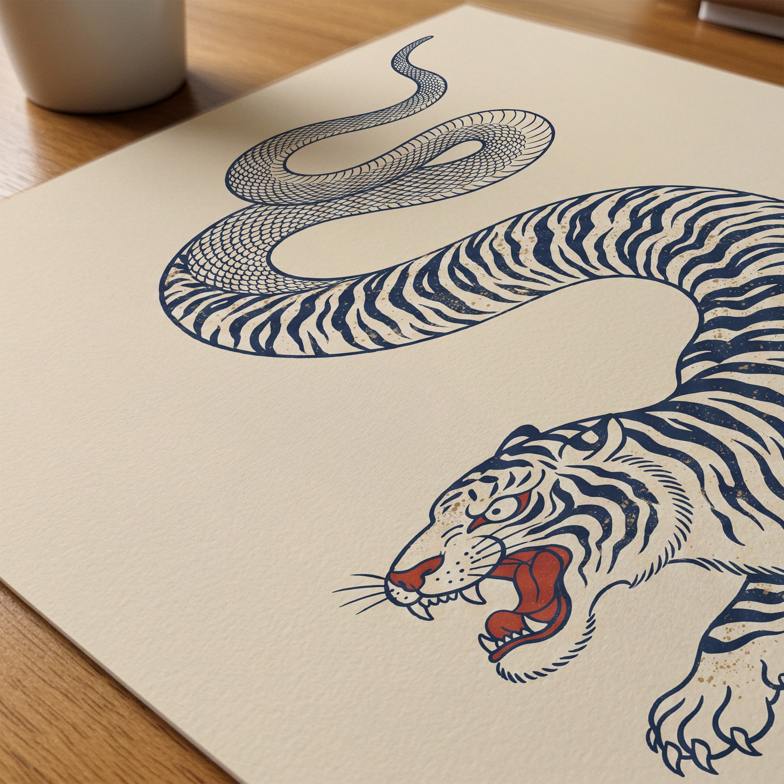 Tiger Serpent I Poster – närbild på papper