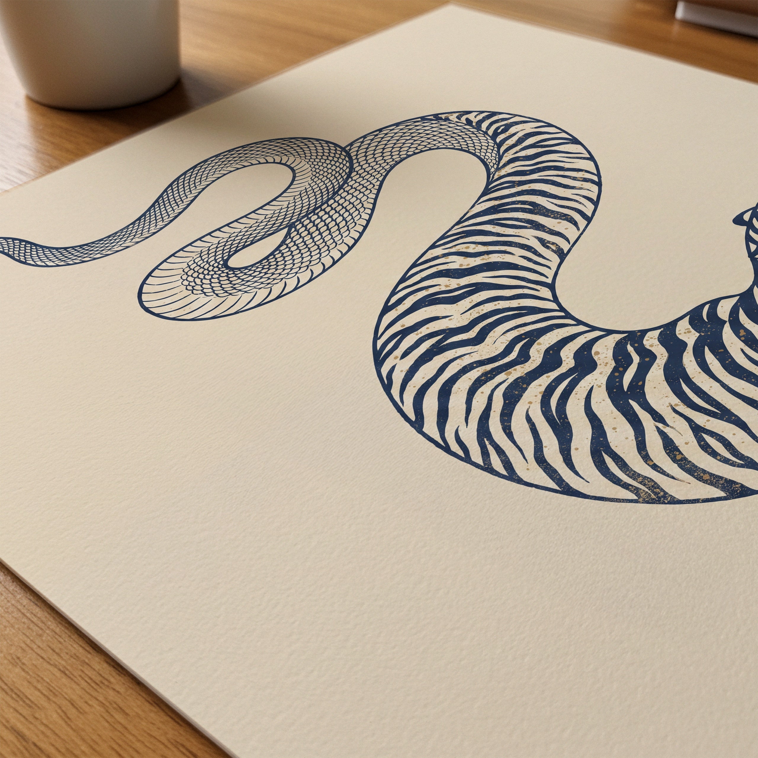 Tiger Serpent II Poster – närbild på papper