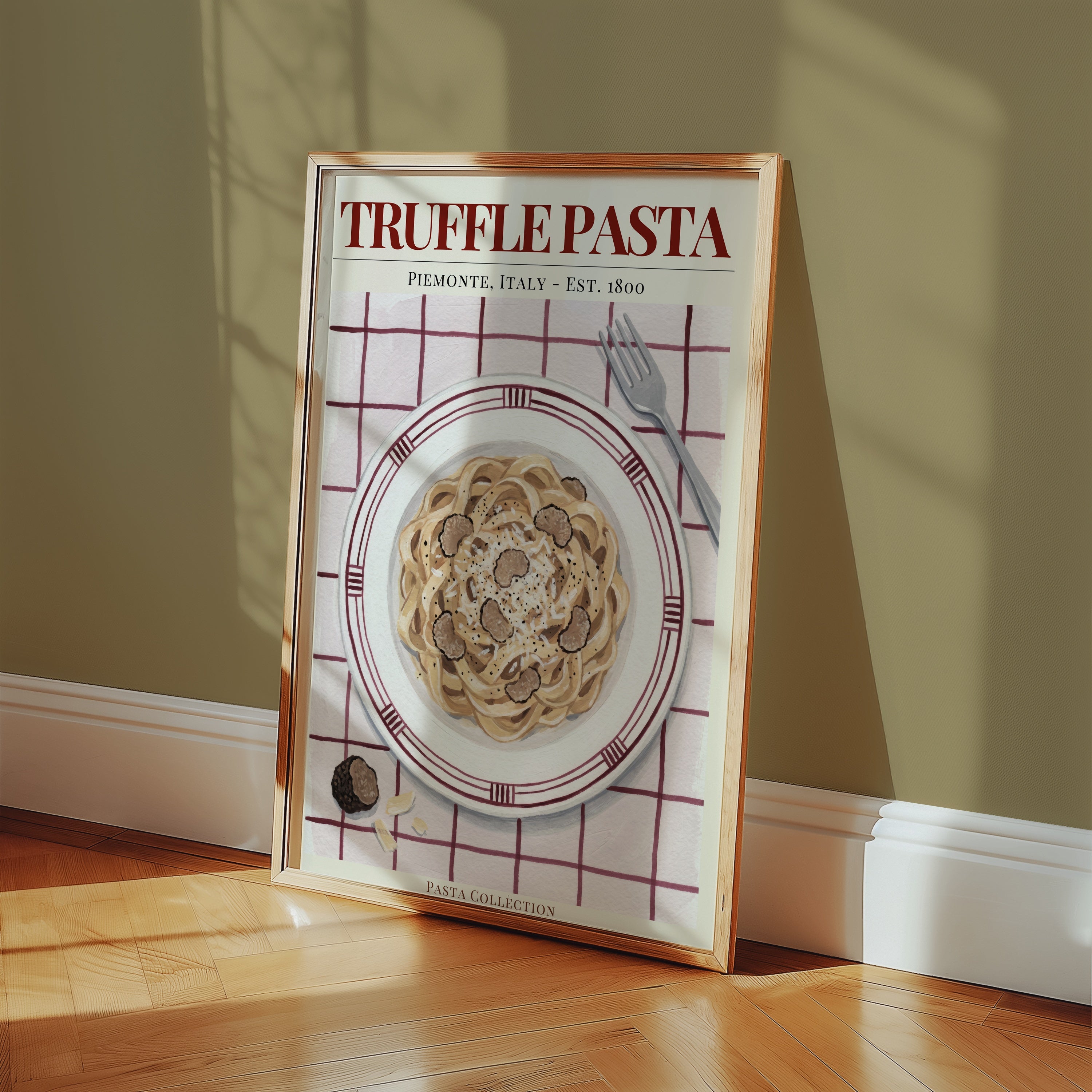 Truffle Pasta poster i stilren inredning – Bozetto konsttryck i hög kvalitet