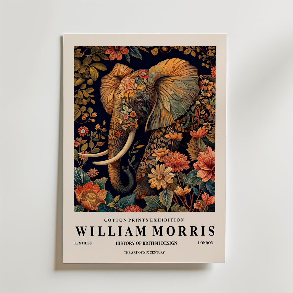 William Morris Elephant Poster – canvas utan passepartout