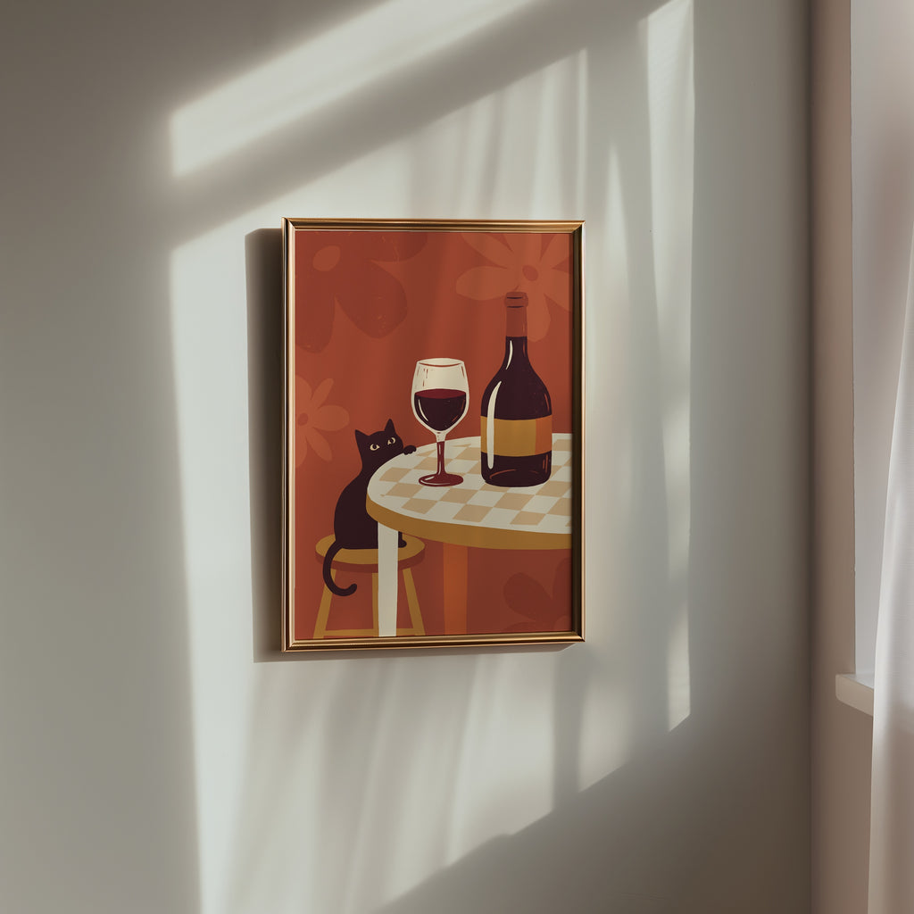 Wine Hour Cat Poster – i rum 2
