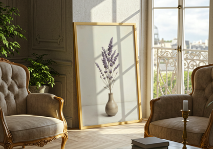 Ceramic Vase Dried Lavender Poster