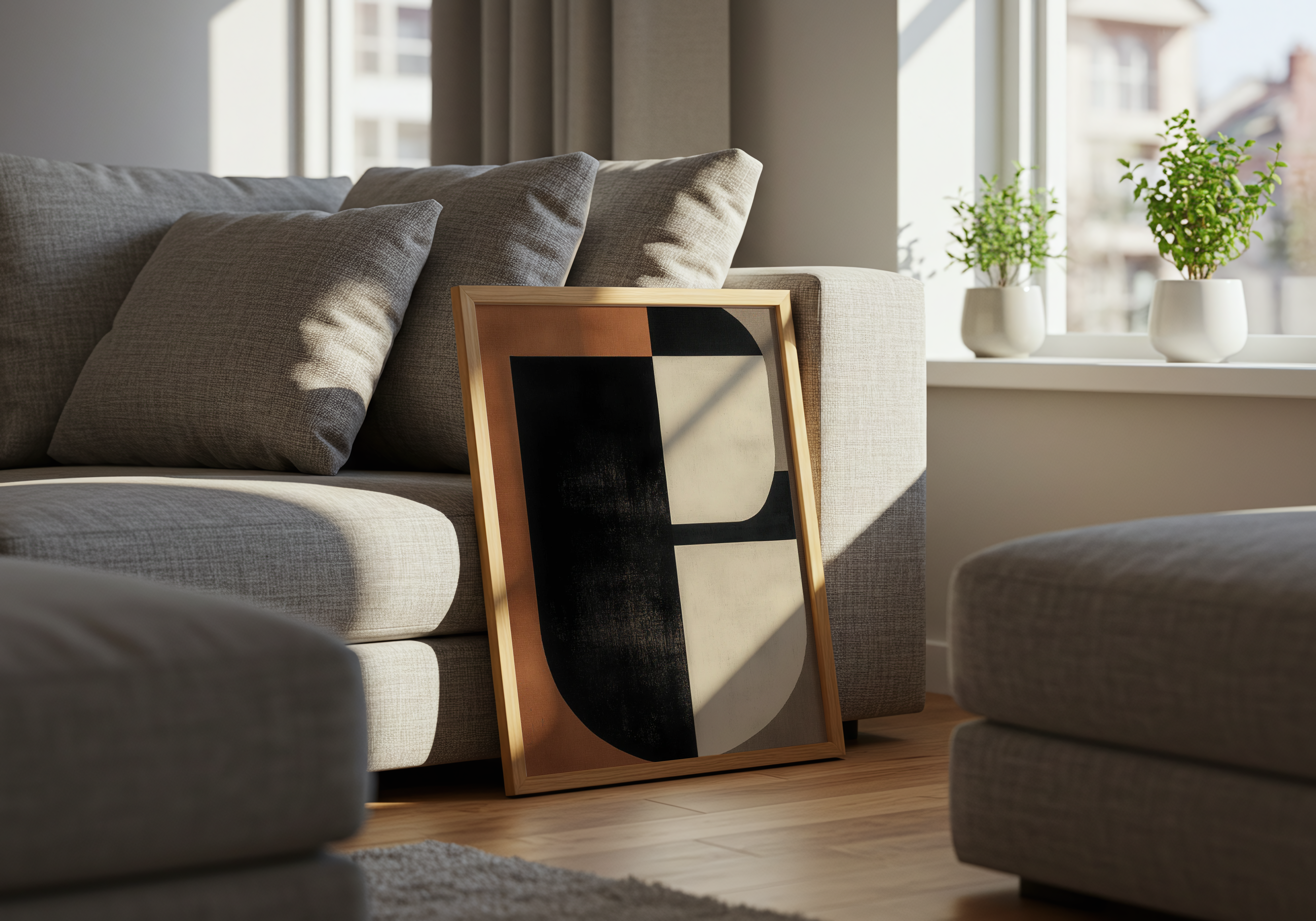 Abstract Brown Shapes No.2 Poster