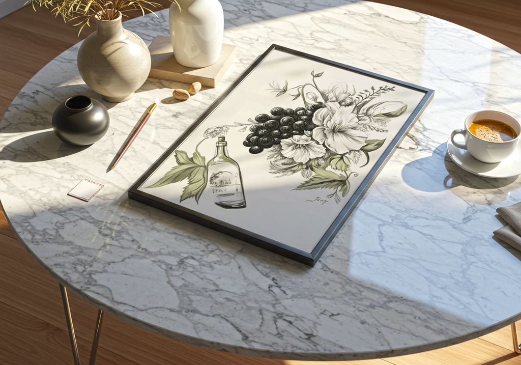 Vintage Grape And Floral Poster