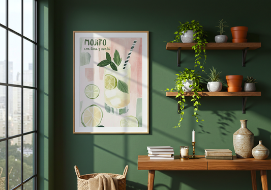 Mojito Con Lima Y Menta plakat