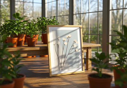 Minimalist cotton flower Poster