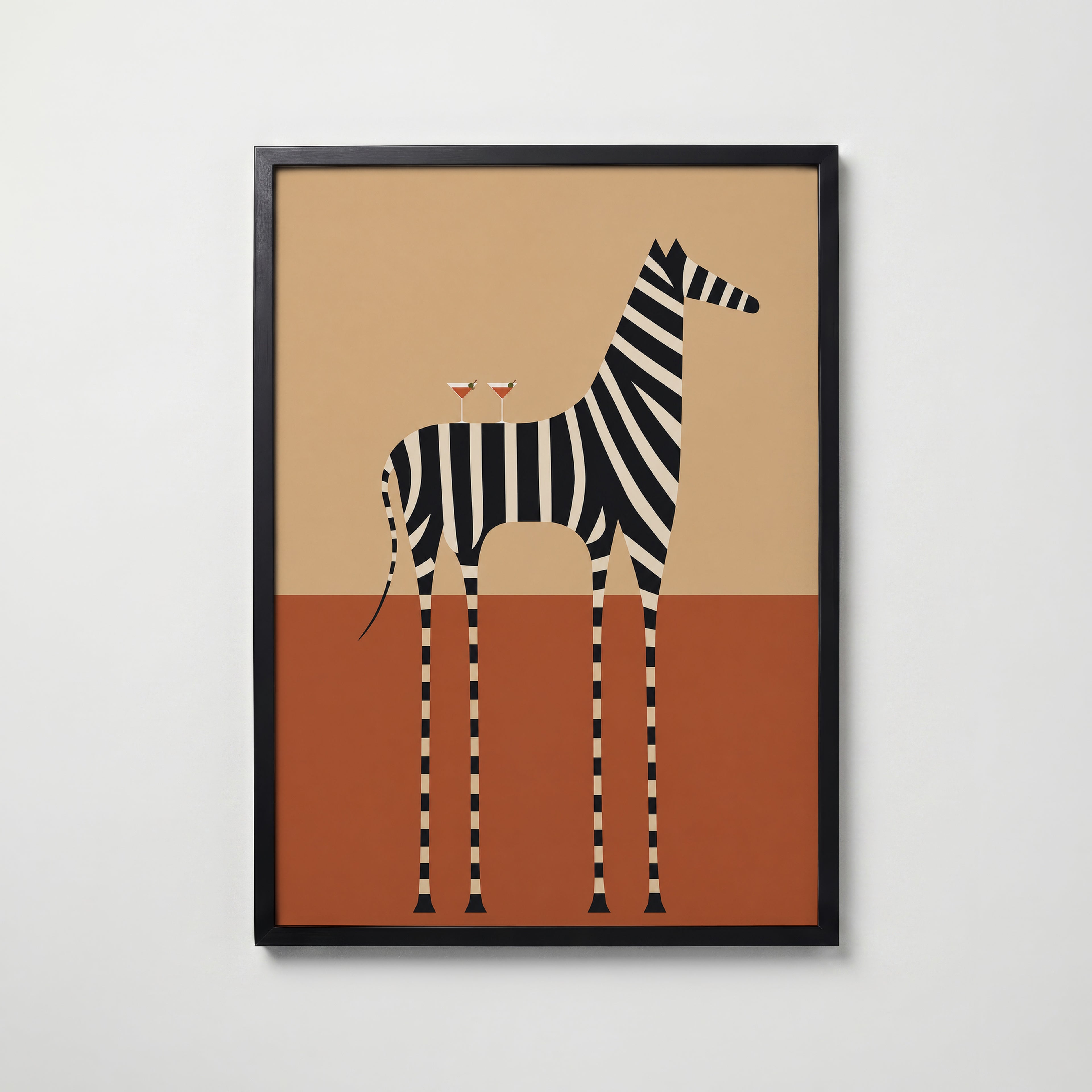 Zebratini Poster – svart ram